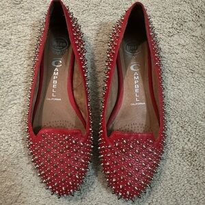 Jeffrey Campbell Red Spiked Flats